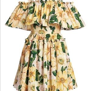 Dolce & Gabbana size 46 Italian mini dress.  Floral print, off shoulder.